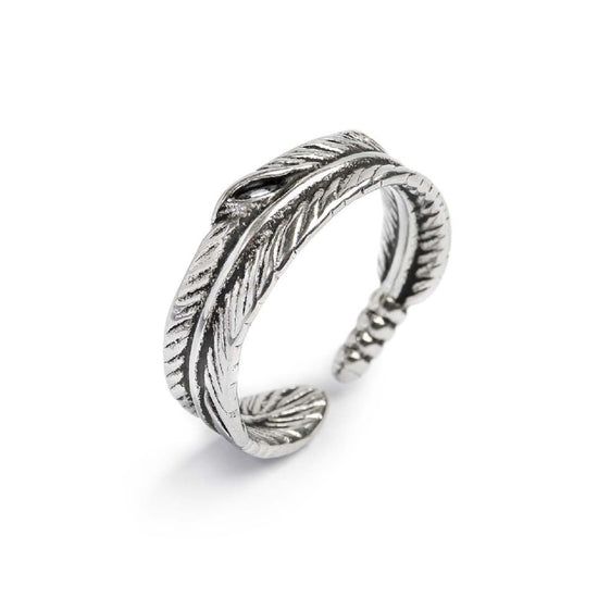 Anello Marlù in acciaio 316L a forma di piuma unisex 10