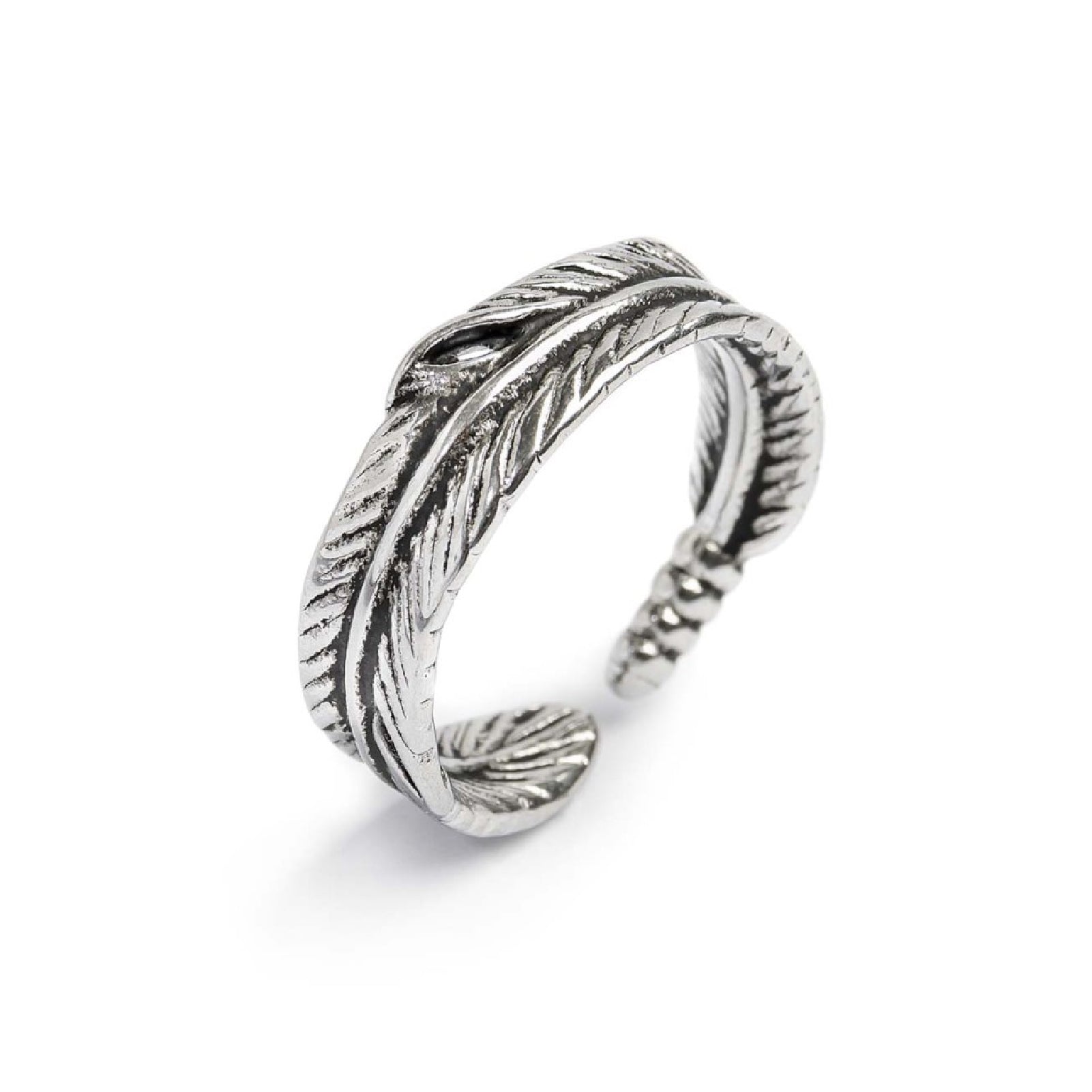Anello Marlù in acciaio 316L a forma di piuma unisex 10