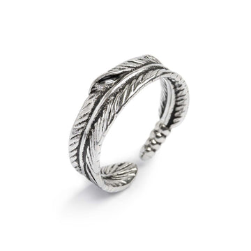 Anello Marlù in acciaio 316L a forma di piuma unisex 10