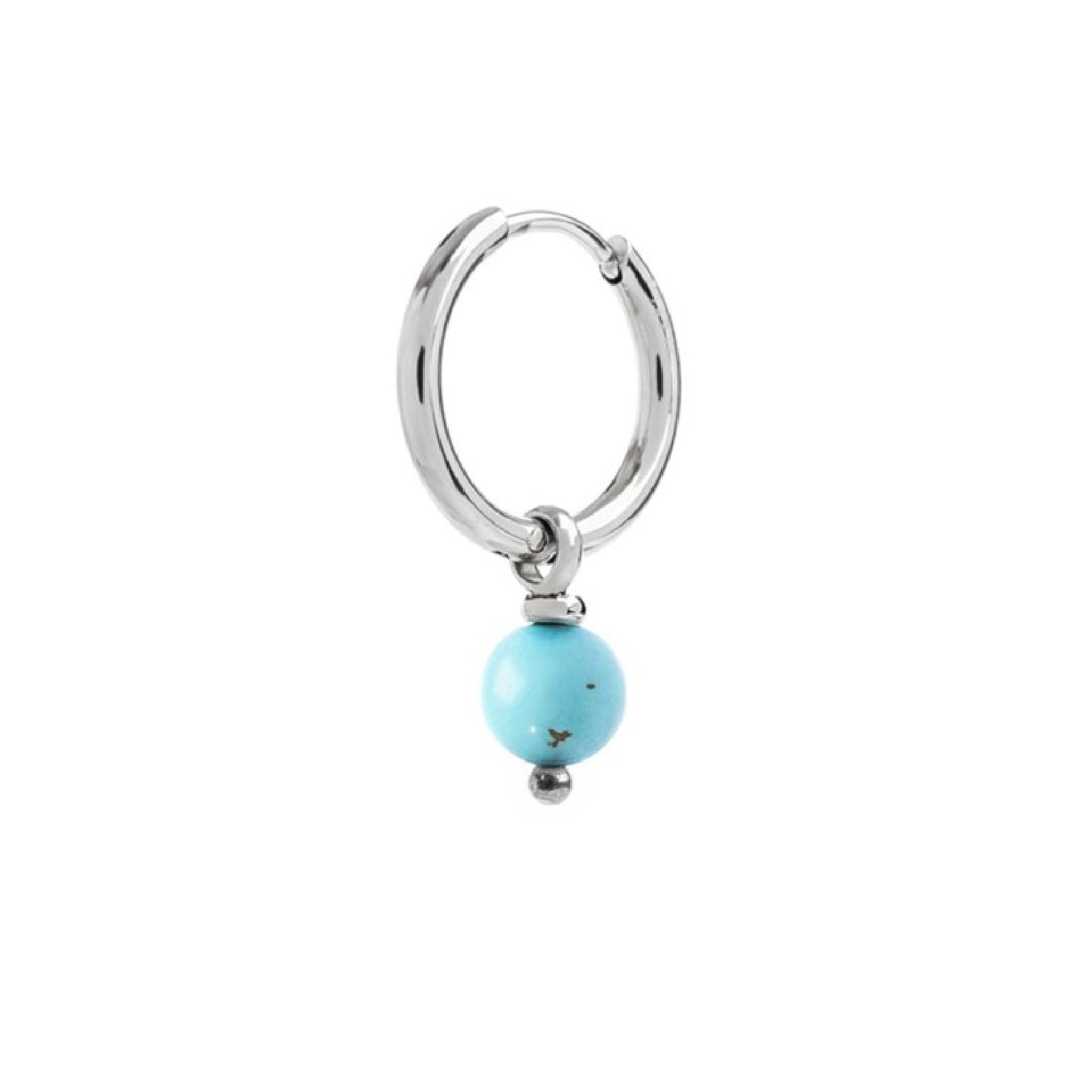 SINGULARU Orecchini A Cerchio Gummy Turchese Acciaio Inox 30mm