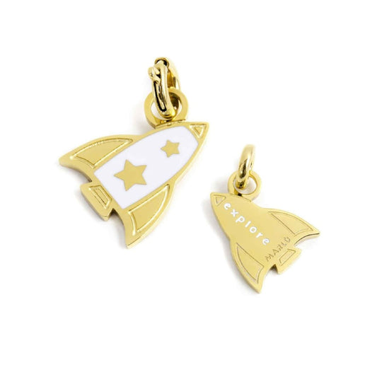 Charm Marlù realizzato in acciaio dorato a forma di razzo MISURA UNICA