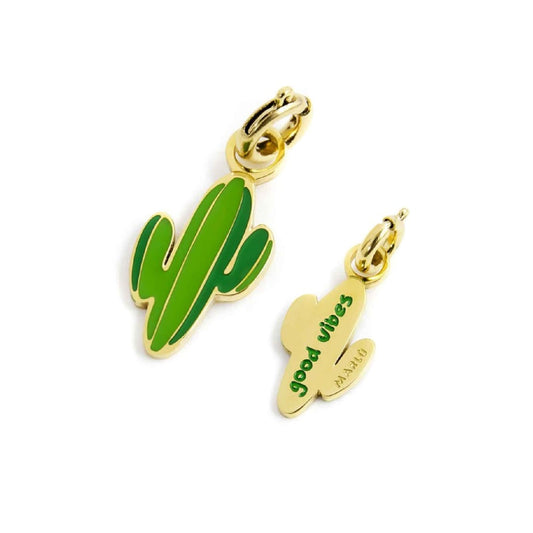 Charm Marlù realizzato in acciaio oro a forma di cactus MISURA UNICA