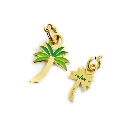 Charm Marlù realizzato in acciaio oro a forma di palma MISURA UNICA