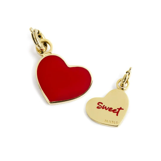 Charm Marlù realizzato in acciaio oro a forma di cuore MISURA UNICA