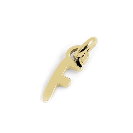 Charm Marlù realizzato acciaio oro a forma di lettera F MISURA UNICA