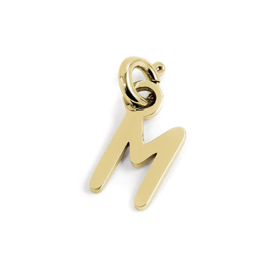 Charm Marlù realizzato acciaio oro a forma di lettera M MISURA UNICA