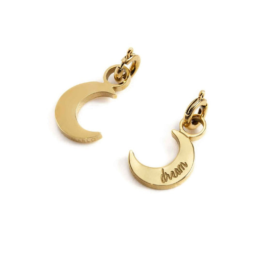 Charm Marlù realizzato acciaio dorato a forma di luna MISURA UNICA