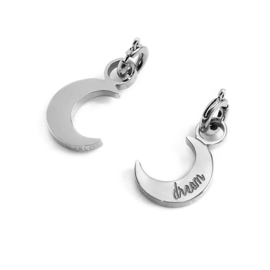 Charm Marlù realizzato acciaio a forma di luna dream MISURA UNICA