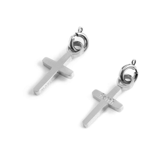 Charm Marlù realizzato acciaio a forma di croce faith MISURA UNICA