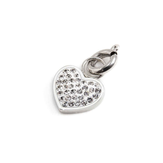 Charm Marlù realizzato acciaio a forma di cuore cristalli MISURA UNICA