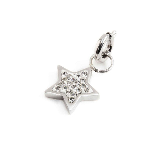 Charm Marlù realizzato acciaio a forma di stella cristalli MISURA UNICA