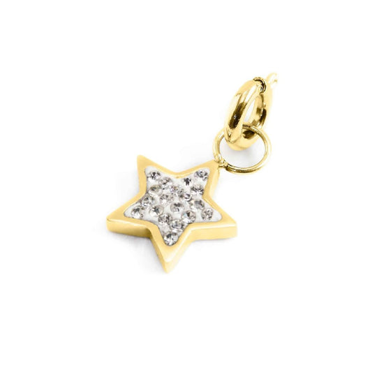 Charm Marlù realizzato acciaio dorato a stella di cristalli MISURA UNICA