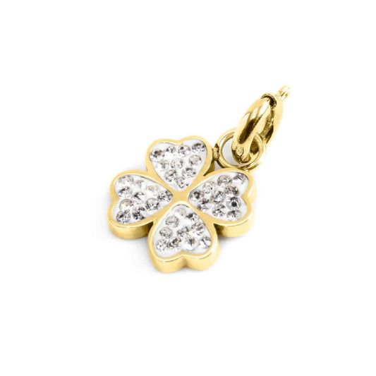 Charm Marlù realizzato acciaio dorato a quadrifoglio MISURA UNICA