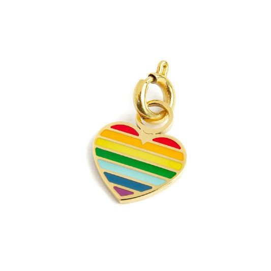 Charm Marlù in acciaio dorato a cuore multicolor MISURA UNICA