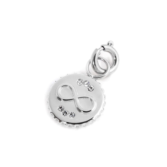 Charm Marlù realizzato in acciaio con infinito e cristalli MISURA UNICA
