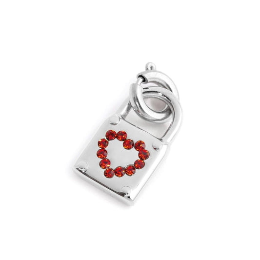 Charm Marlù realizzato in acciaio con lucchetto e cristalli MISURA UNICA