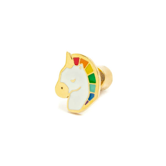 Mono orecchino lobo Marlù acciaio dorato con unicorno MISURA UNICA