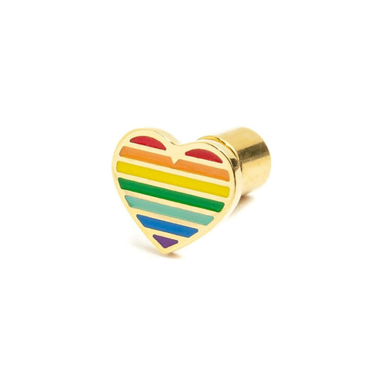 Mono orecchino lobo Marlù acciaio oro cuore multicolor MISURA UNICA