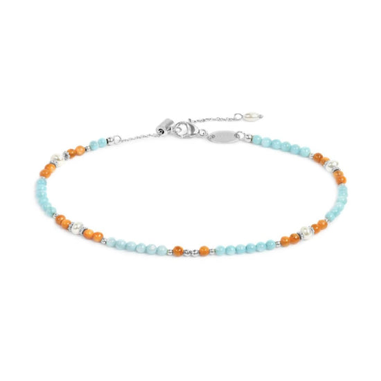 Cavigliera Marlù catena acciaio con madreperla colorata MISURA UNICA