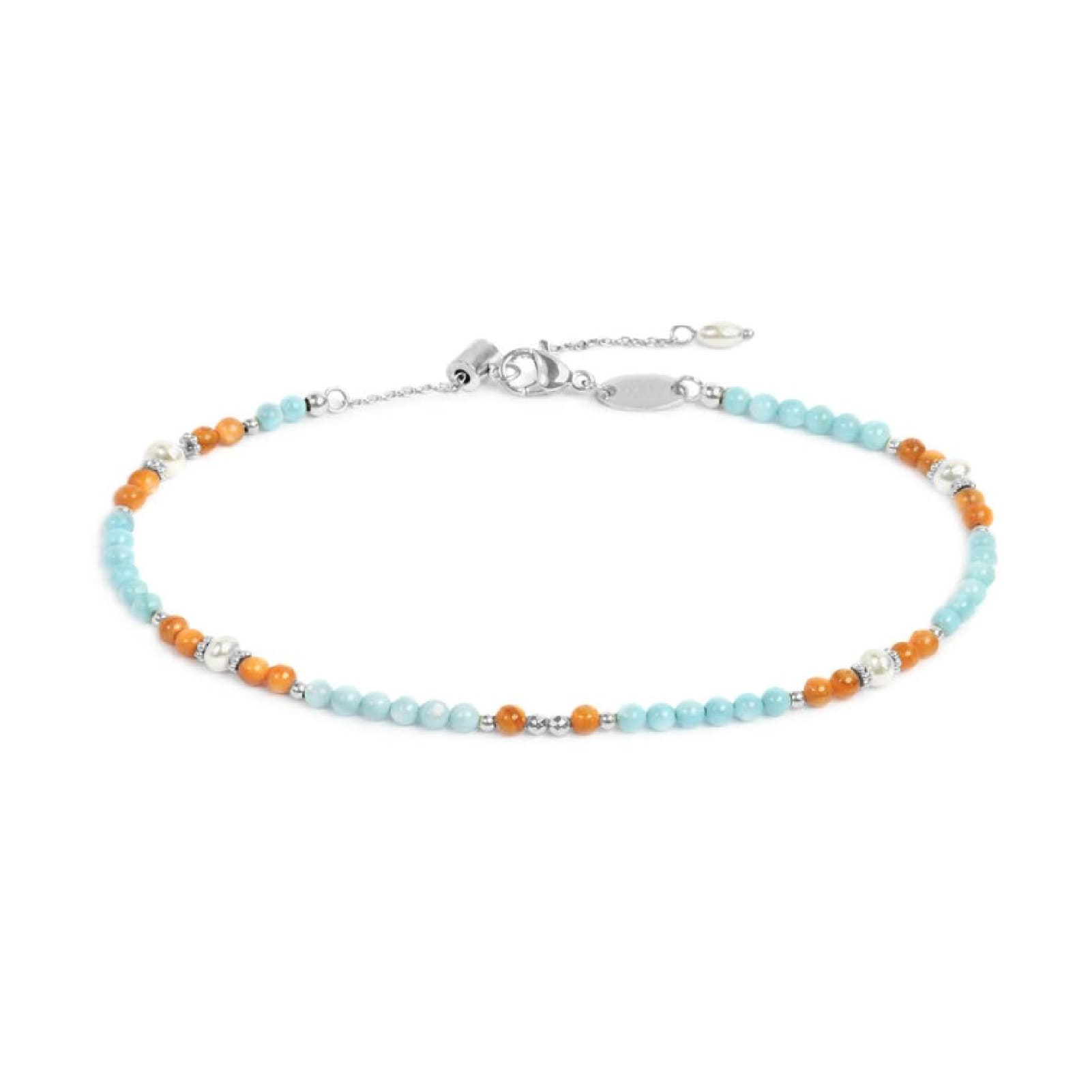 Cavigliera Marlù catena acciaio con madreperla colorata MISURA UNICA