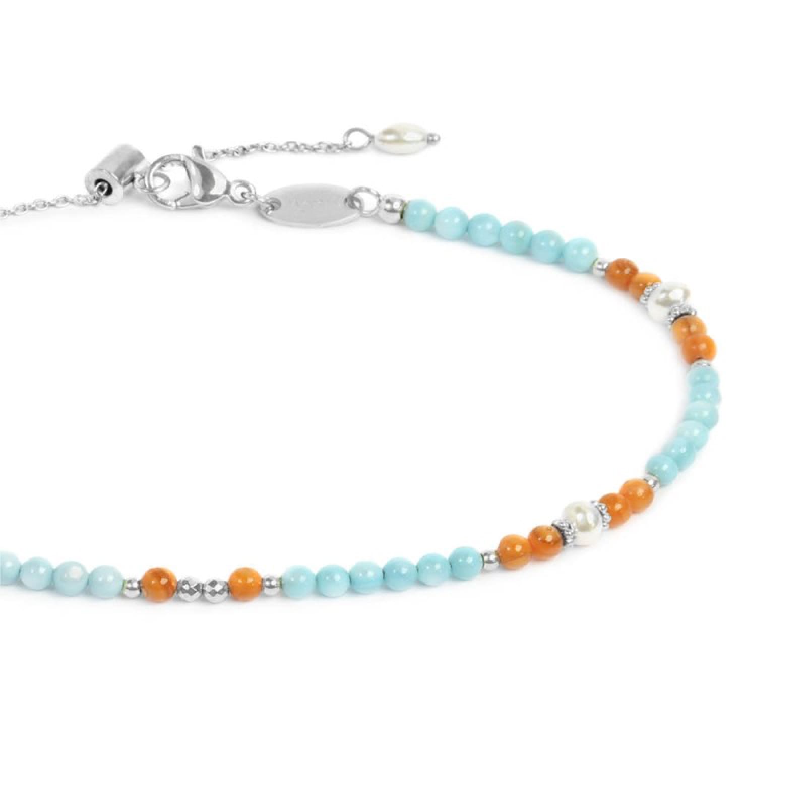 Cavigliera Marlù catena acciaio con madreperla colorata MISURA UNICA