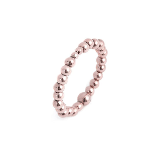 Anello elastico Marlù composto da sfere in ematite rosé S regolabile dalla 11 alla 15