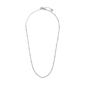 Collana Marlù acciaio rodiato dorato catena con sferette MISURA UNICA