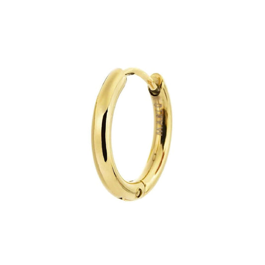 Mono orecchino Marlù in acciaio oro a cerchio 14 mm MISURA UNICA