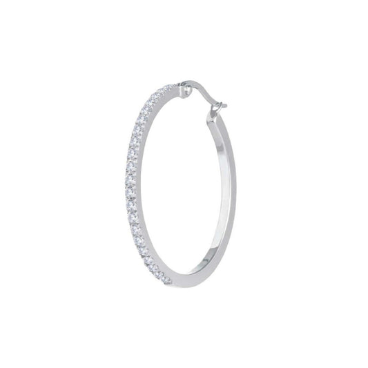 Orecchino Marlù in acciaio a cerchio 32 mm con zirconi MISURA UNICA