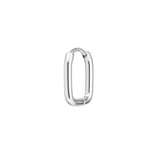 Mono orecchino a cerchio ovale Marlù in acciaio 14x11mm MISURA UNICA
