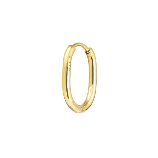 Mono orecchino a cerchio Marlù in acciaio dorato 17x12mm MISURA UNICA