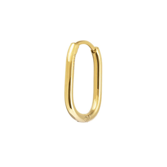 Mono orecchino a cerchio Marlù in acciaio dorato 19x12mm MISURA UNICA