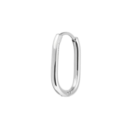 Mono orecchino a cerchio ovale Marlù in acciaio 19x12mm MISURA UNICA