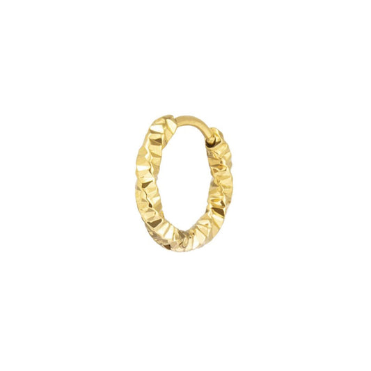 Mono orecchino cerchio Marlù in acciaio oro diamantato 15mm MISURA UNICA