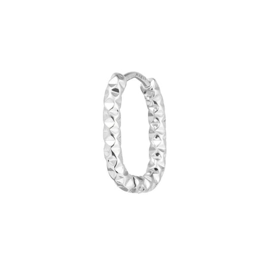 Mono orecchino a cerchio Marlù in acciaio diamantato 18x13mm MISURA UNICA