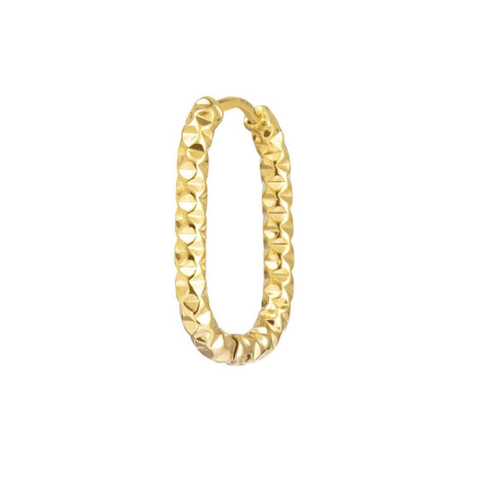 Mono orecchino Marlù in acciaio dorato diamantato 21x15mm MISURA UNICA