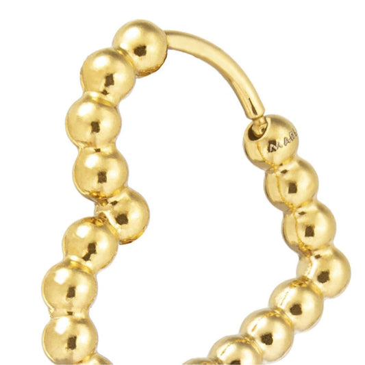 Mono orecchino a cuore con sfere Marlù acciaio oro 18x17 mm MISURA UNICA
