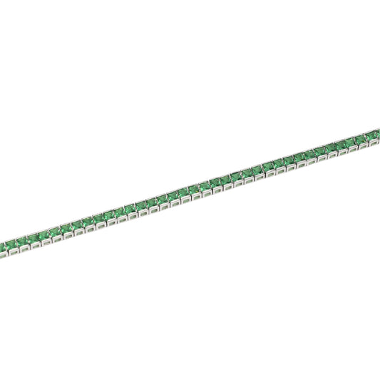 Bracciale tennis Mabina Uomo in argento 925 con zirconi verdi Regolabile 18-20 cm