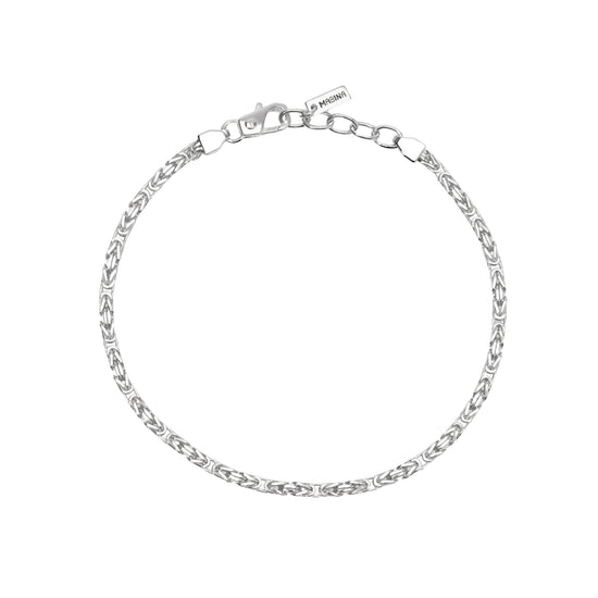 Bracciale Mabina catena bizantina in argento rodiato da uomo Regolabile 19-21 cm