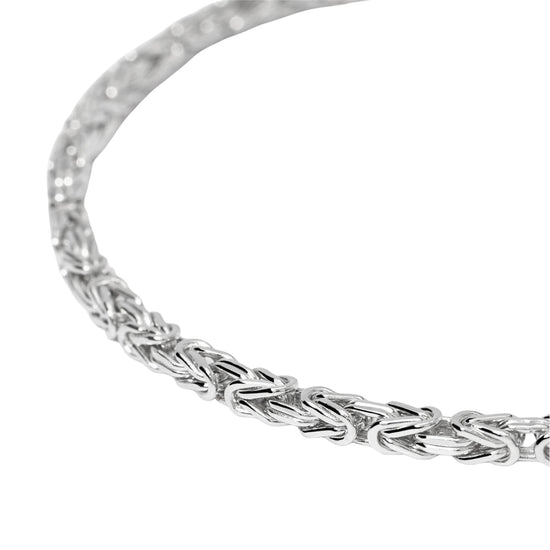Bracciale Mabina catena bizantina in argento rodiato da uomo Regolabile 19-21 cm