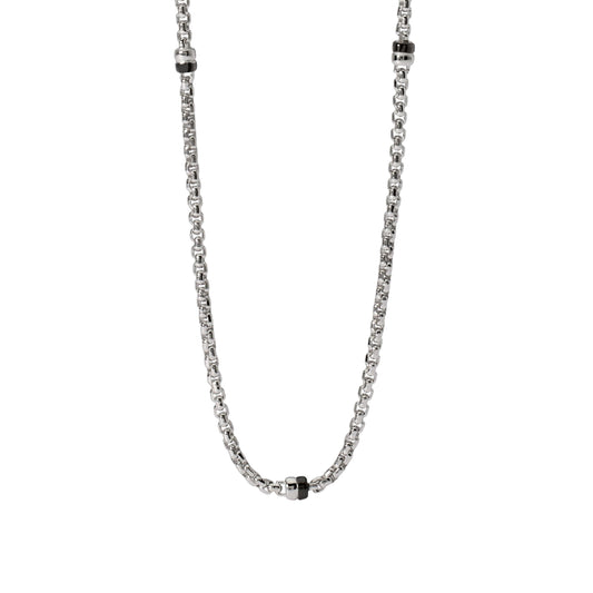 Collana Mabina Uomo in argento 925 catena veneta ed elementi bruniti MISURA UNICA