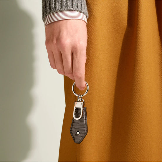 Portachiavi Montblanc in pelle bovina di colore grigio MISURA UNICA