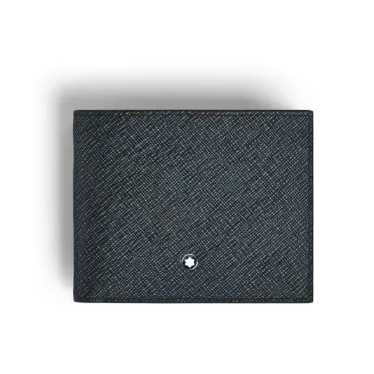 Portafoglio Montblanc pelle sartoriale goffrata blu e nero MISURA UNICA