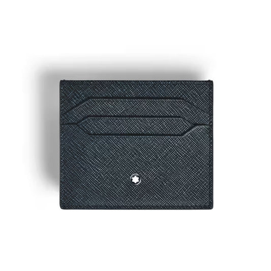 Porta carte Montblanc pelle sartoriale goffrata blu e nero MISURA UNICA