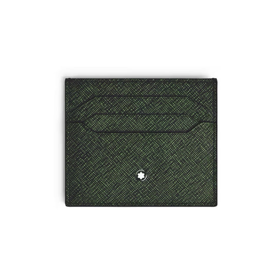 Porta carte Montblanc pelle sartoriale goffrata verde e nero MISURA UNICA
