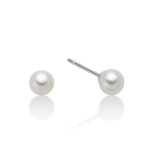Orecchini donna Miluna in oro bianco 18kt con perle 5/5,5 MISURA UNICA
