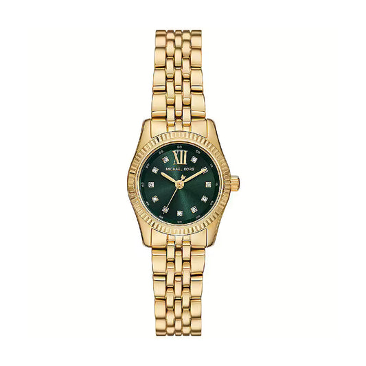 Orologio Michael Kors in acciaio dorato quadrante verde MISURA UNICA