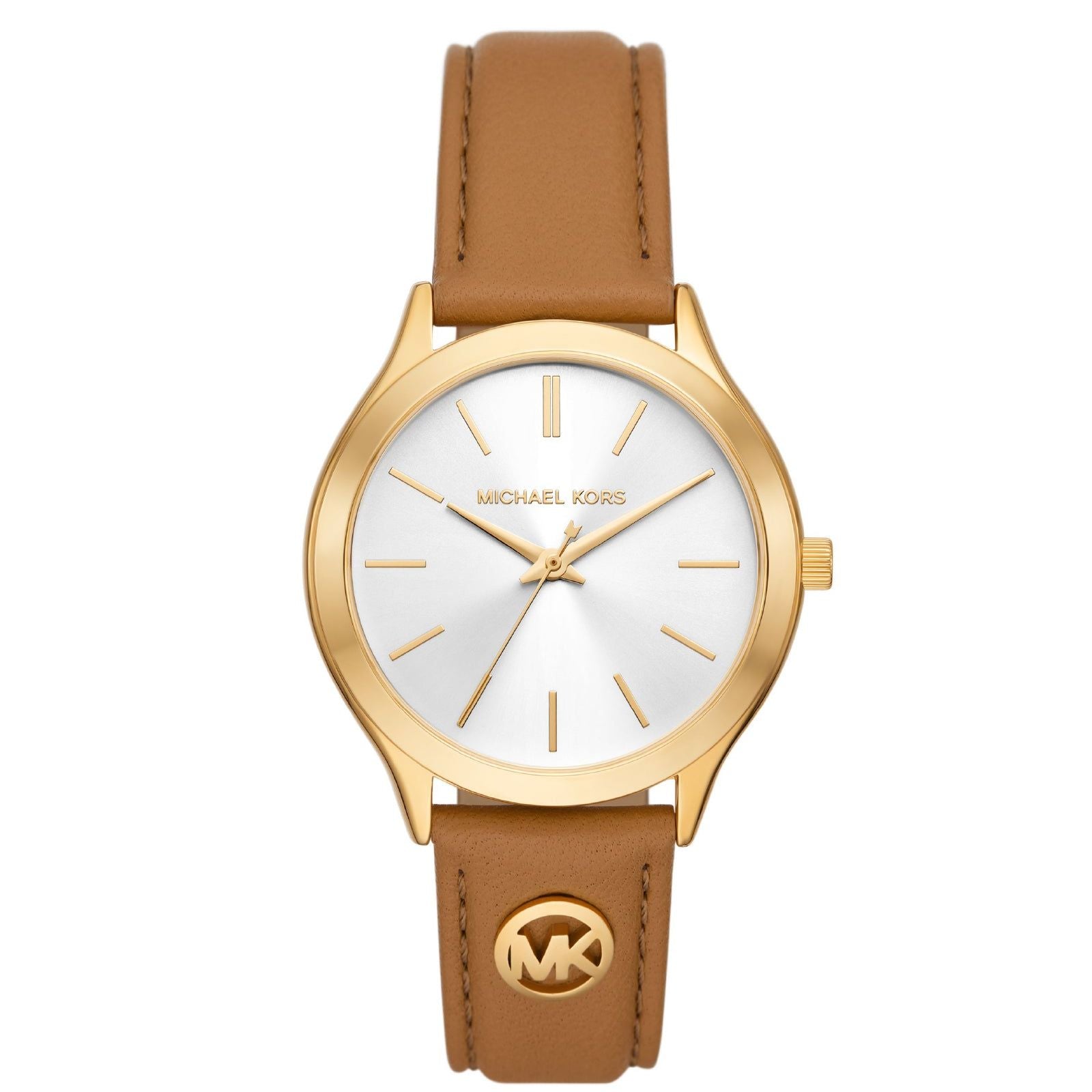 Orologio donna Michael Kors Slim Runway in acciaio rose e pelle marron JOY Gioielli