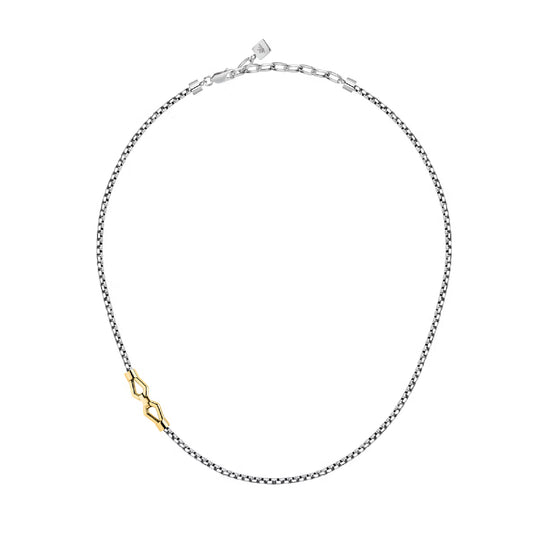 Collana uomo Morellato in acciaio con decoro dorato MISURA UNICA