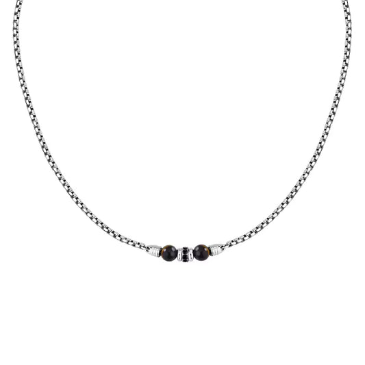 Collana da uomo Morellato in acciaio con pietre naturali MISURA UNICA